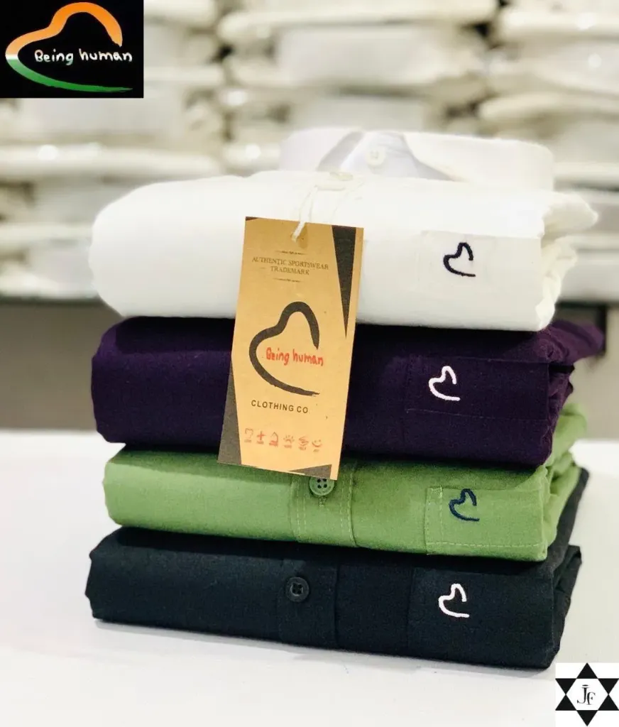 Being Human Cotton Shirt with Embroidery Logo