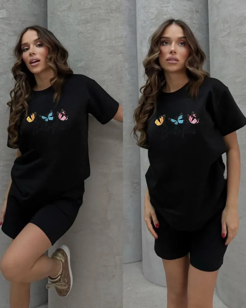 BUTTERFLY [ T-shirt+Short ] tracksuit for girls