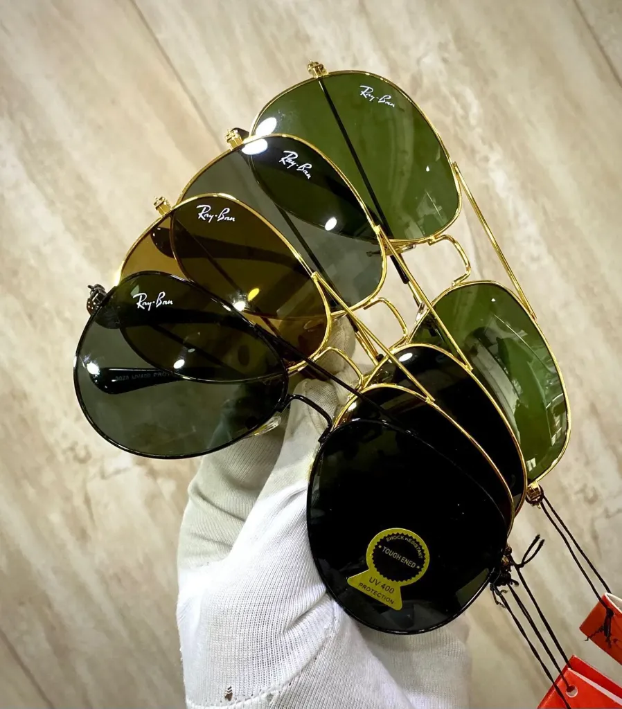 RAYBAN STYLISH AVIATORS IN GLASS (full black)